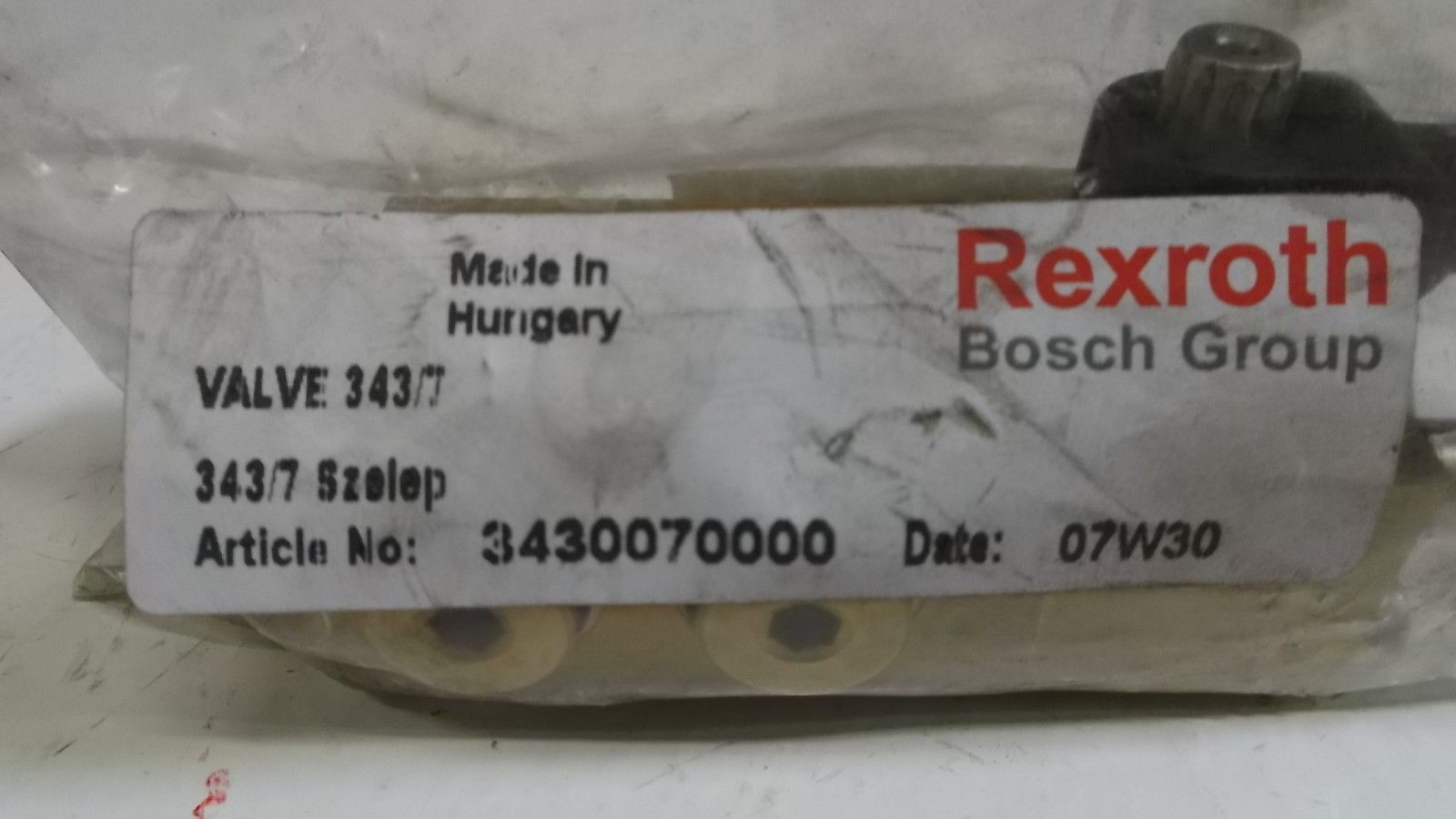 REXROTH VALVE 3430070000 UNMP