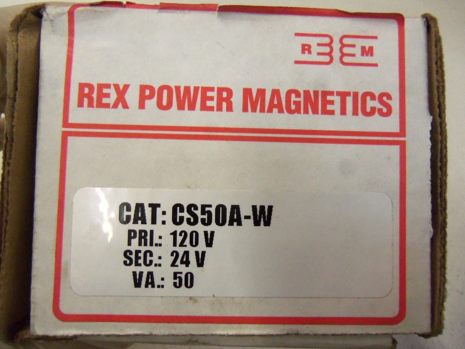REX TRANSFORMER CONTROL CS50A-W *NEW IN BOX*