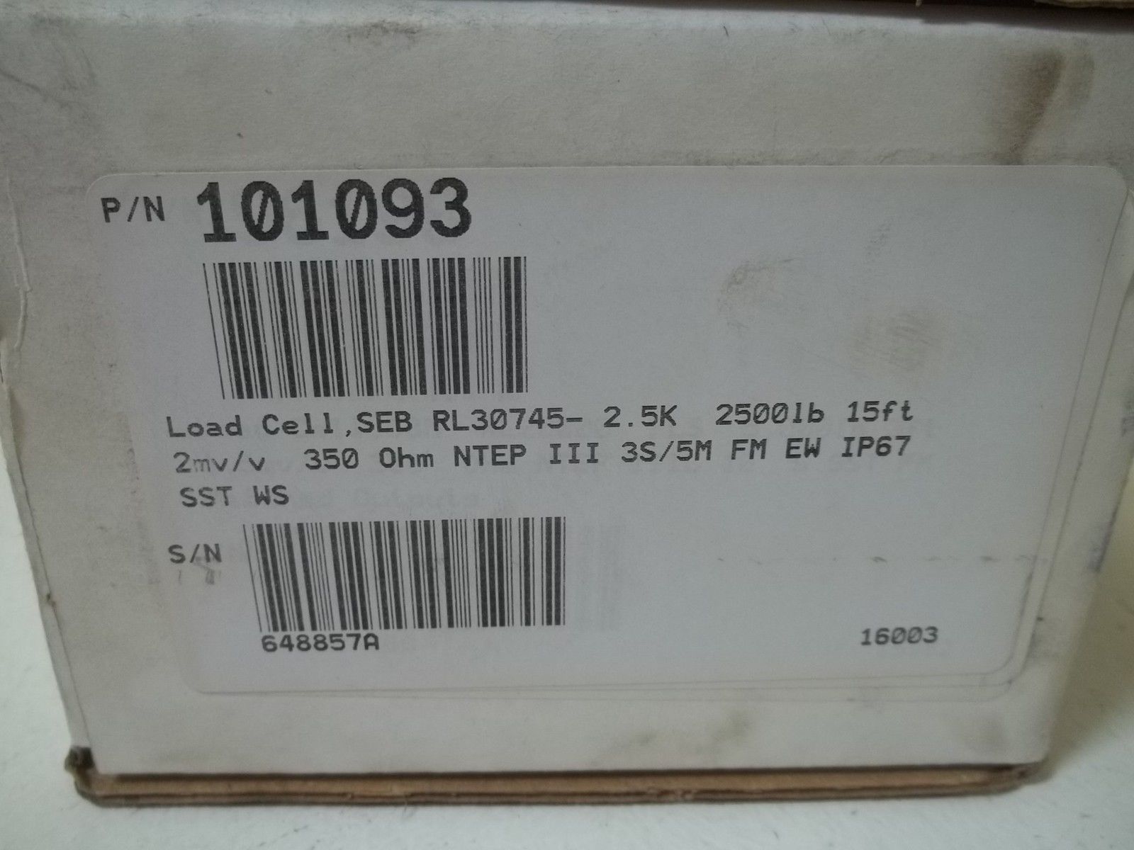 RICE LAKE RL30745-2.5K LOAD CELL NSMP