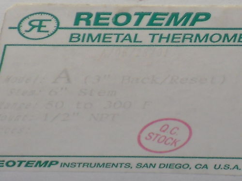 RIOTEMP BIMETAL THERMOMETER MODEL A *NEW*