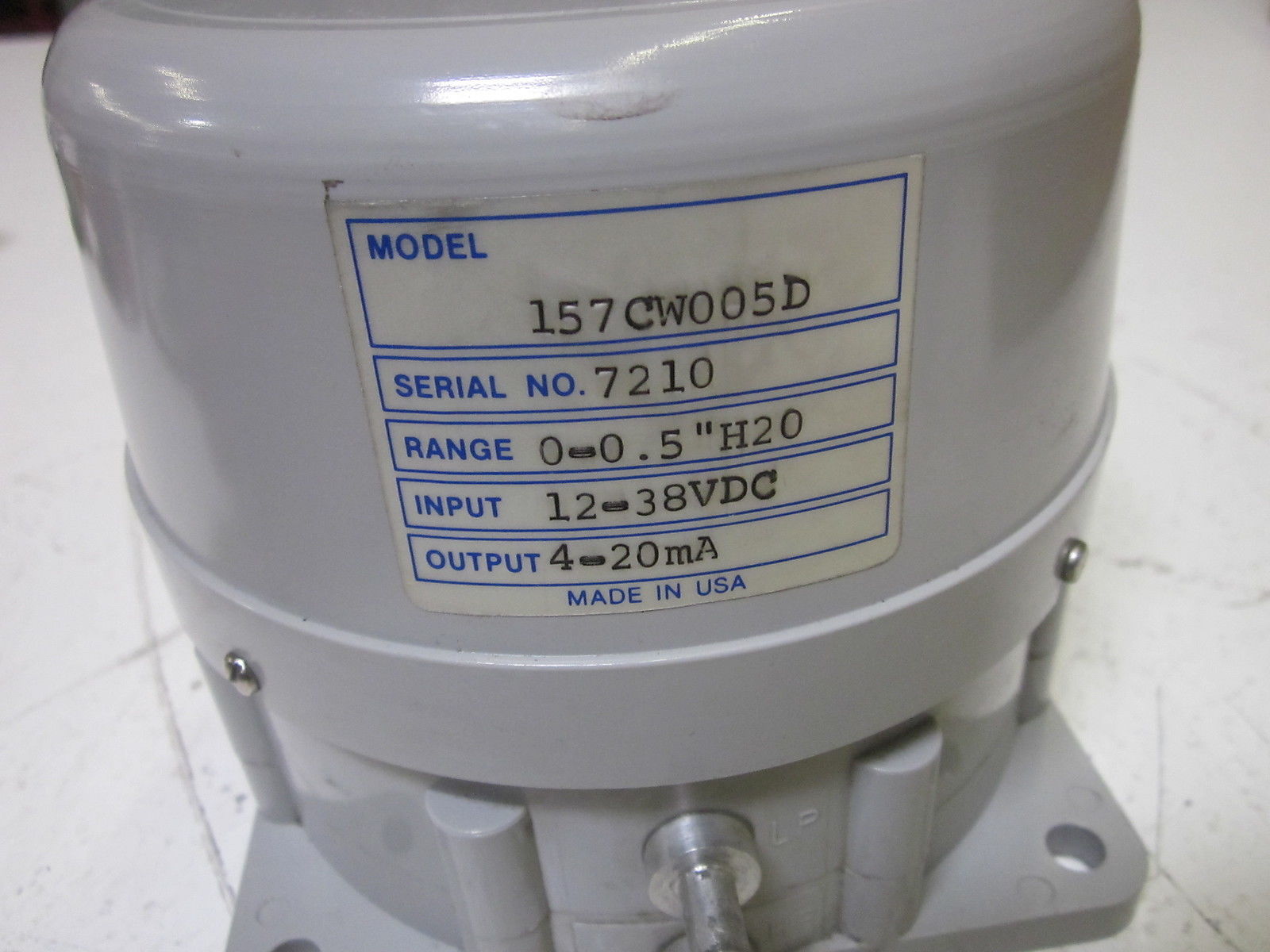 ROBINSON-HALPEM 157CW005D TRANSDUCER 0-0.5"H20 12-38VDC UNMP
