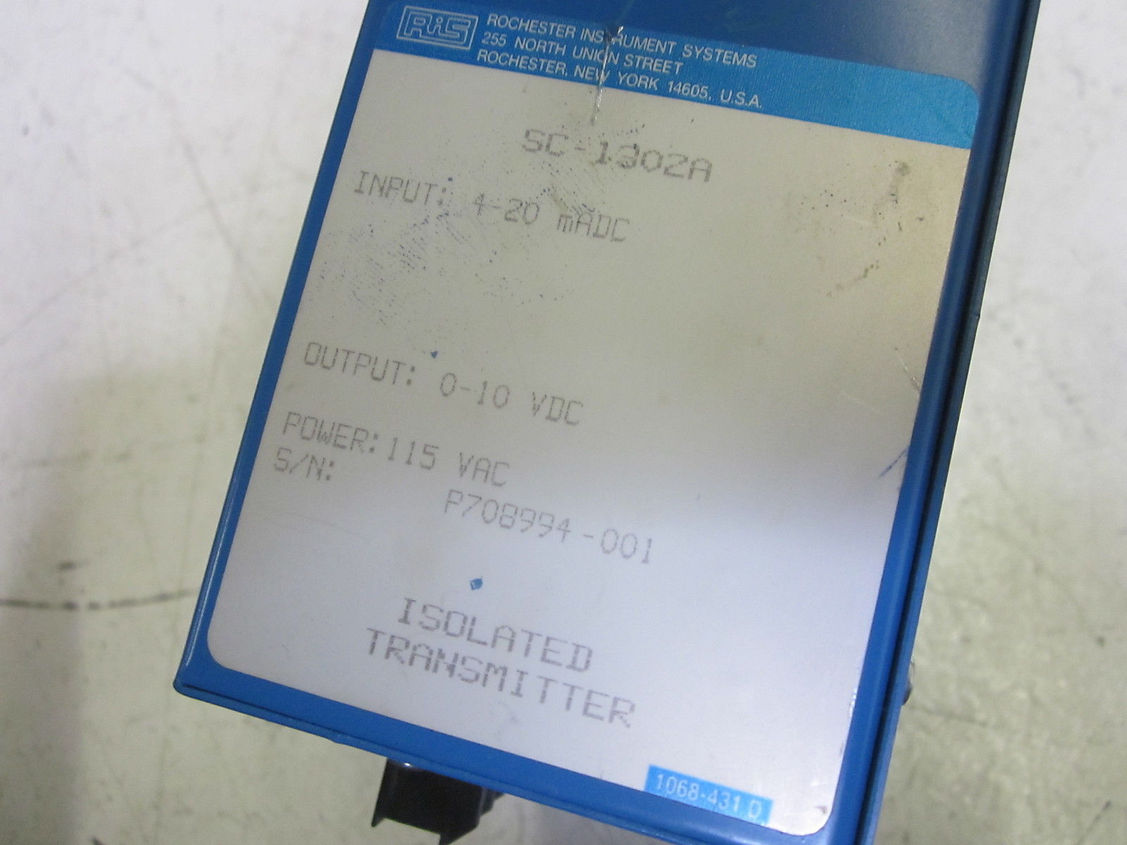 ROCHESTER SC-1302A ISOLATED TRANSMITTER 115VAC  UNMP