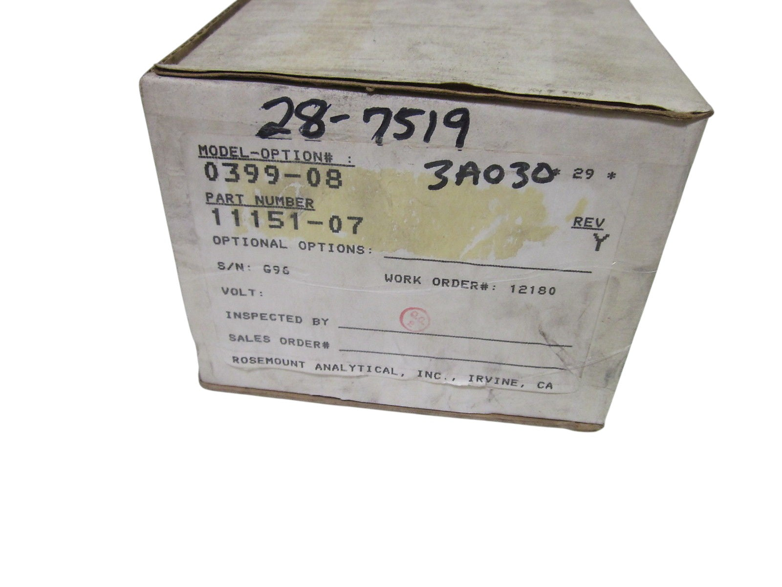 ROSEMOUNT 0399-08 SENSOR UNMP
