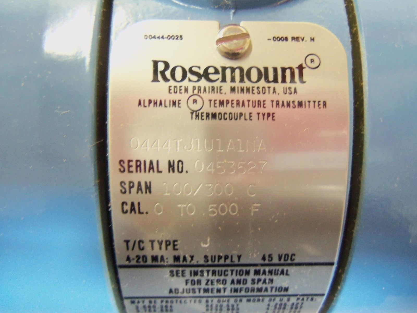 ROSEMOUNT 0444TJ1U1A1NA TEMPERATURE TRANSMITTER NSMP