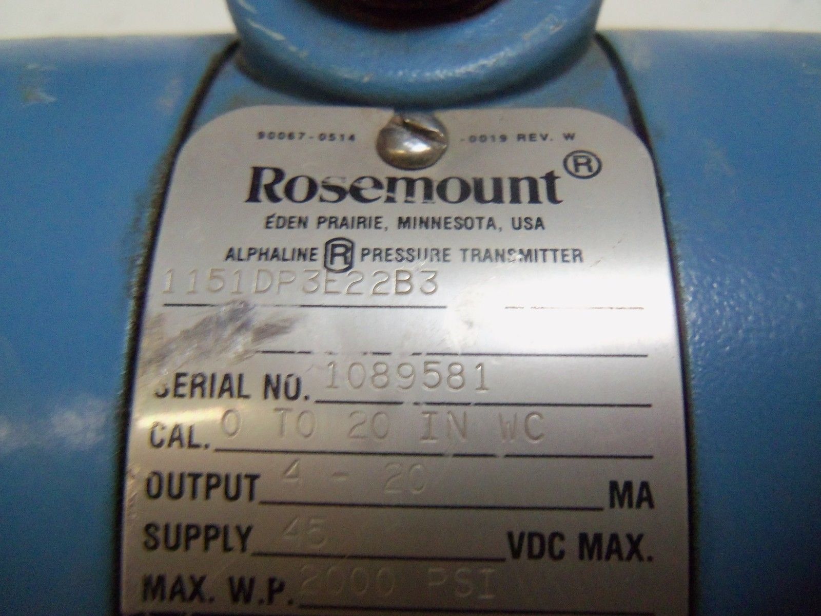 ROSEMOUNT 1151D93E22B3 TRANSMITTER UNMP
