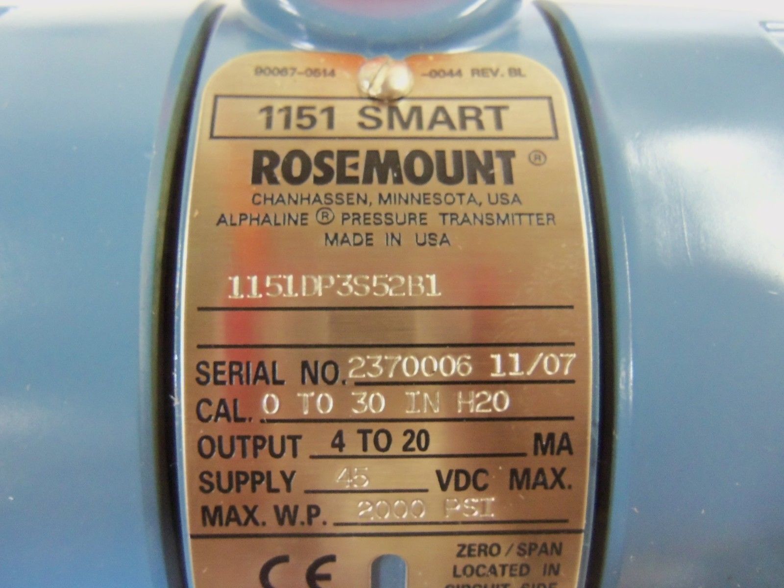 ROSEMOUNT 1151DP3S52B1 PRESSURE TRANSMITTER NSMP