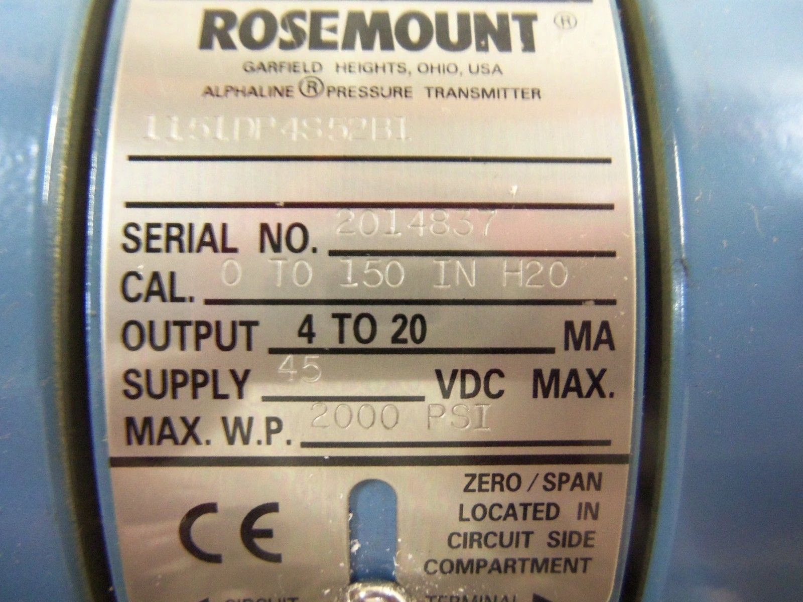 ROSEMOUNT 1151DP4S52B1 TRANSMITTER NSNP