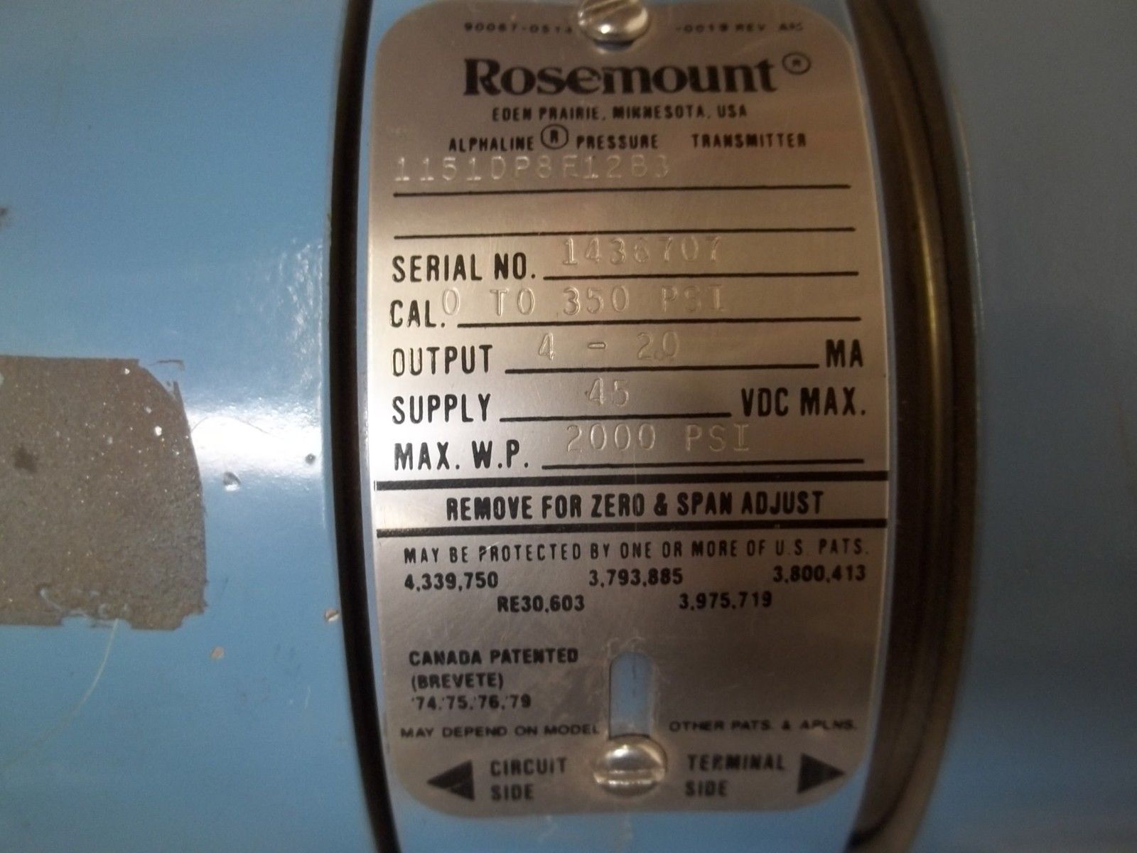 ROSEMOUNT 1151DP8E12B3 TRANSMITTER UNMP