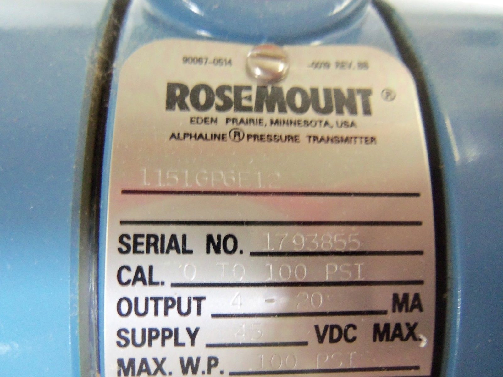 ROSEMOUNT 1151GP6E12 TRANSMITTER NSMP