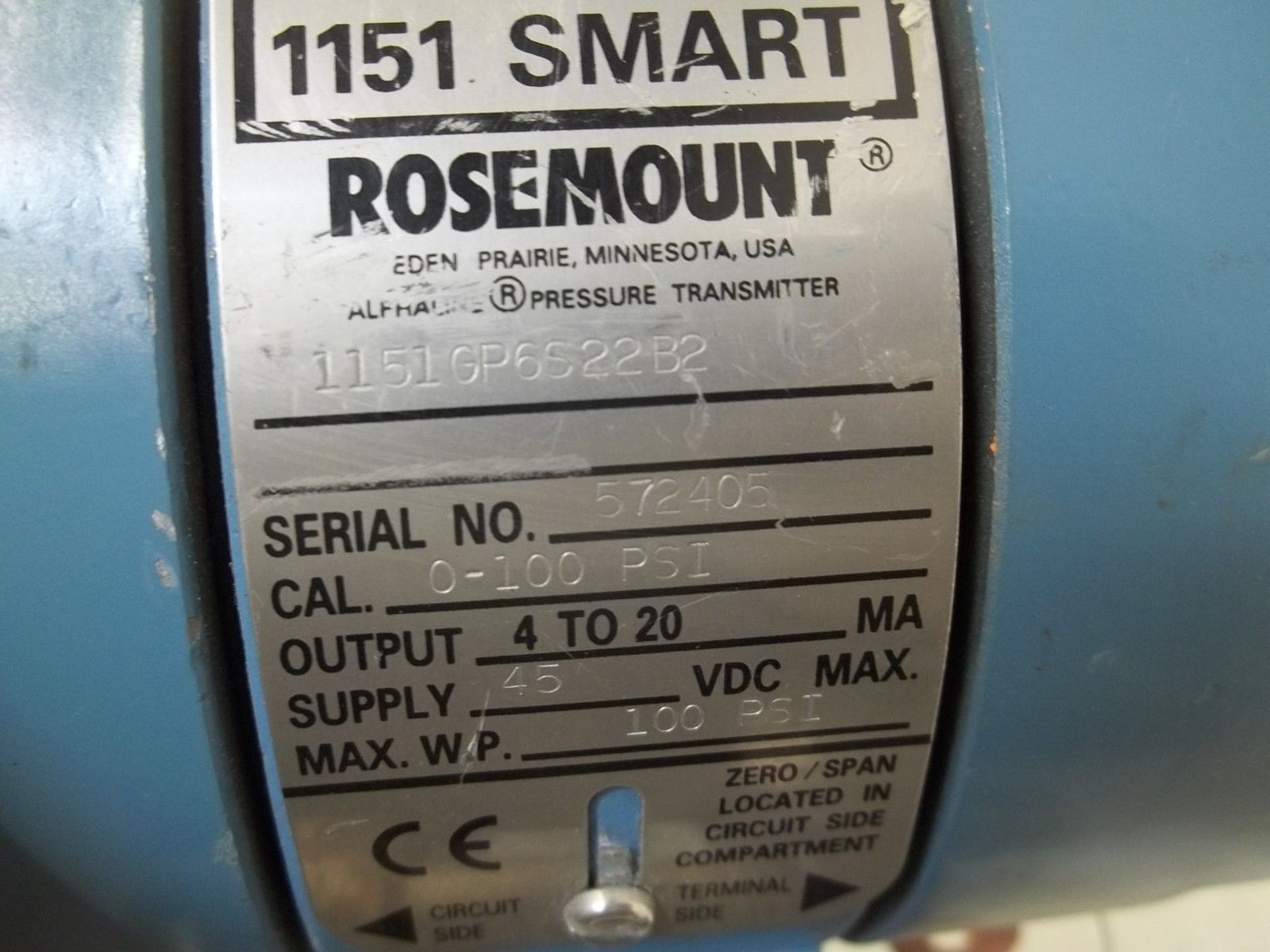 ROSEMOUNT 1151GP6S22B2 TRANSMITTER UNMP
