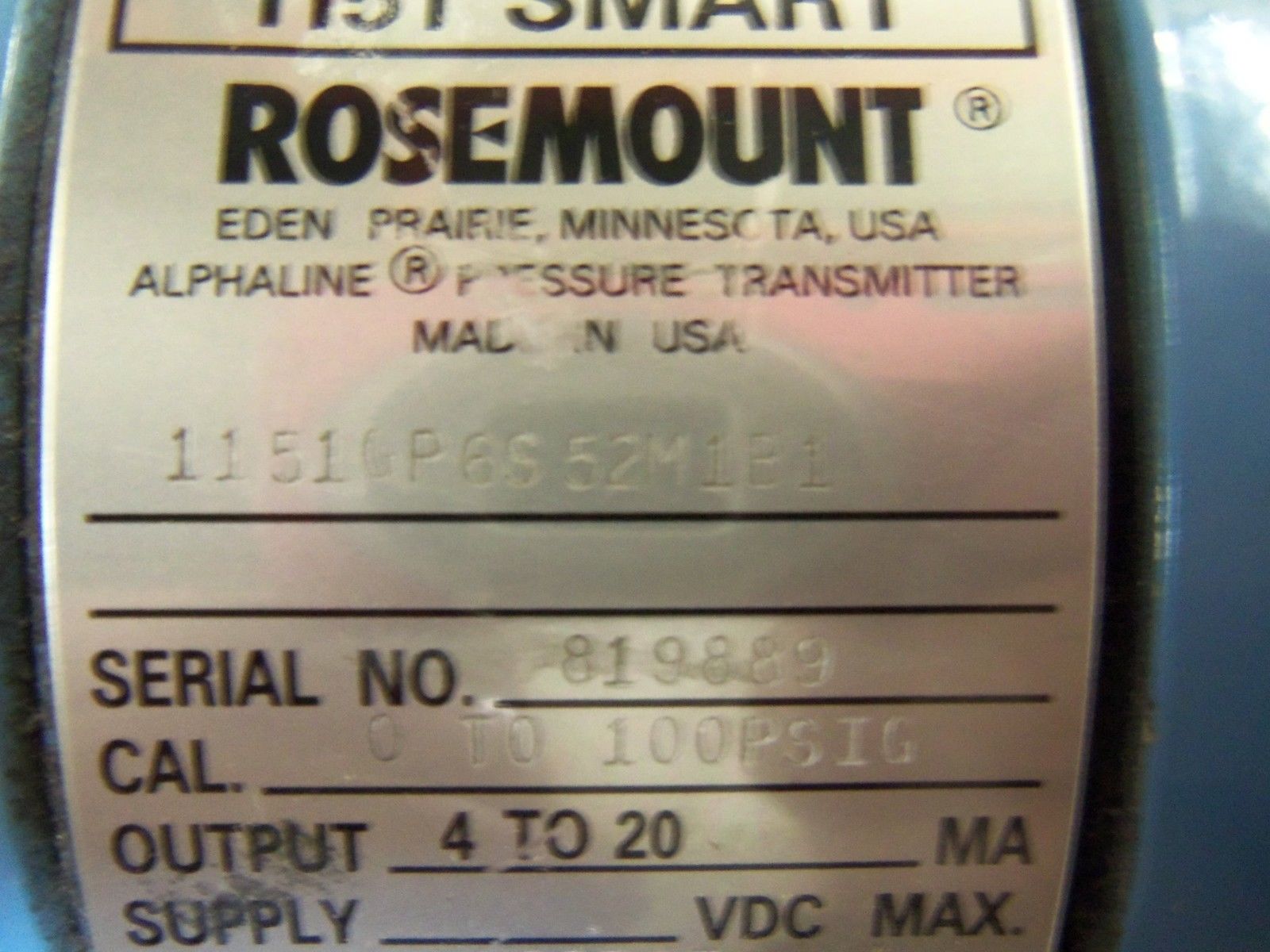 ROSEMOUNT 1151GP6S52M1B1 TRANSMITTER UNMP