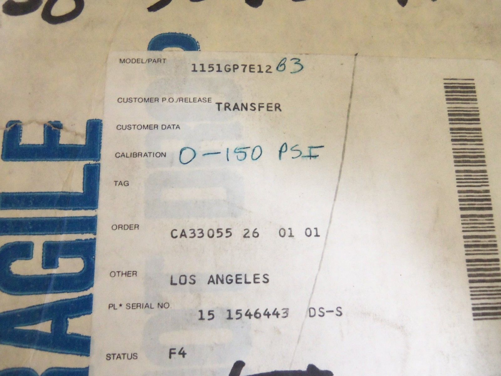 ROSEMOUNT 1151GP7E12B3 TRANSMITTER NSMP