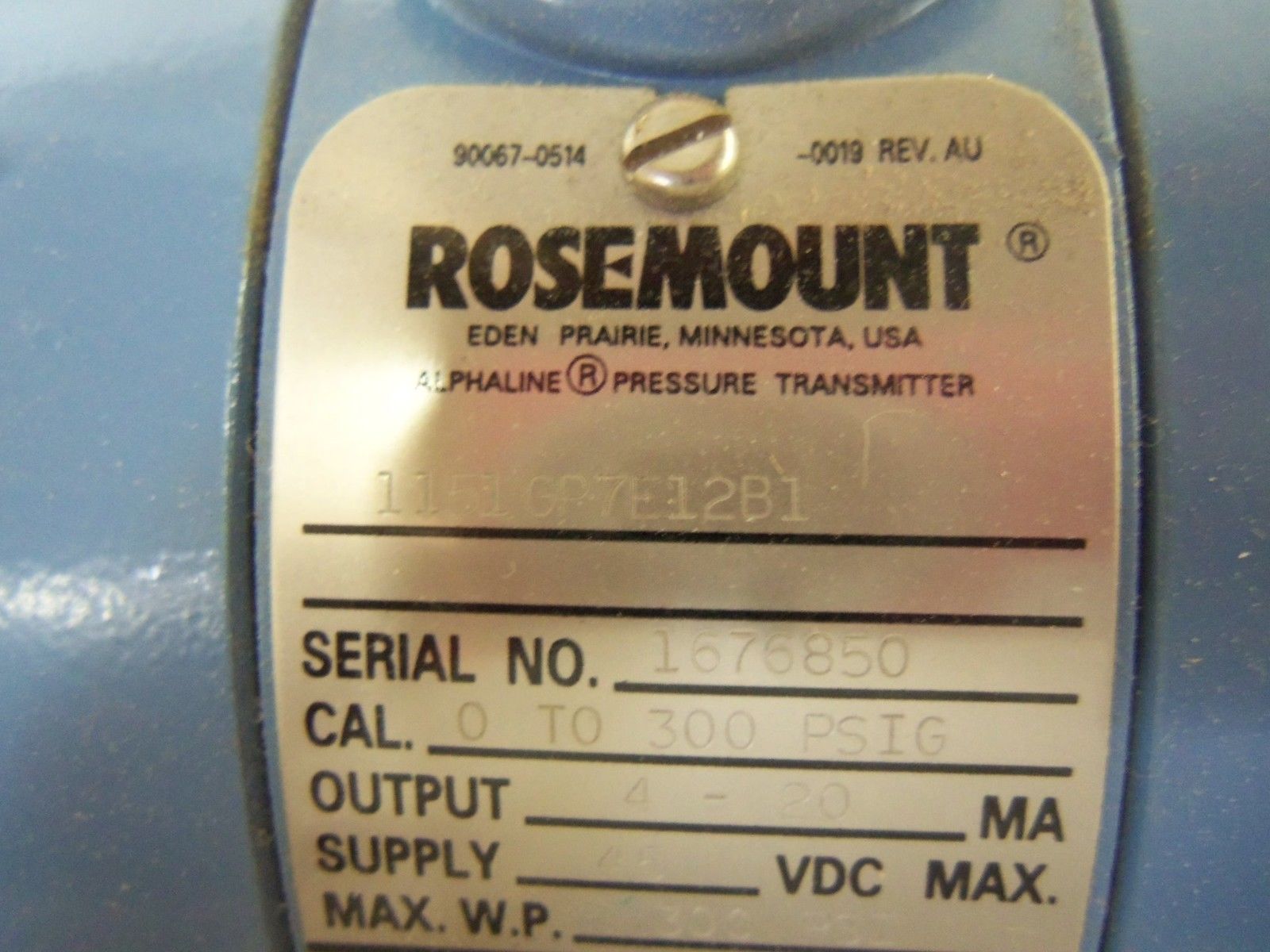 ROSEMOUNT 1151GP7E12B1 TRANSMITTER NSMP