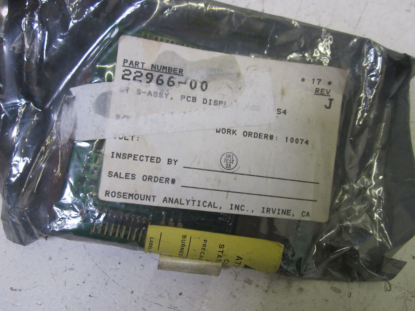 ROSEMOUNT 22966-00 REV. J  PCB DISPLAY MODULE  *NEW NO BOX*