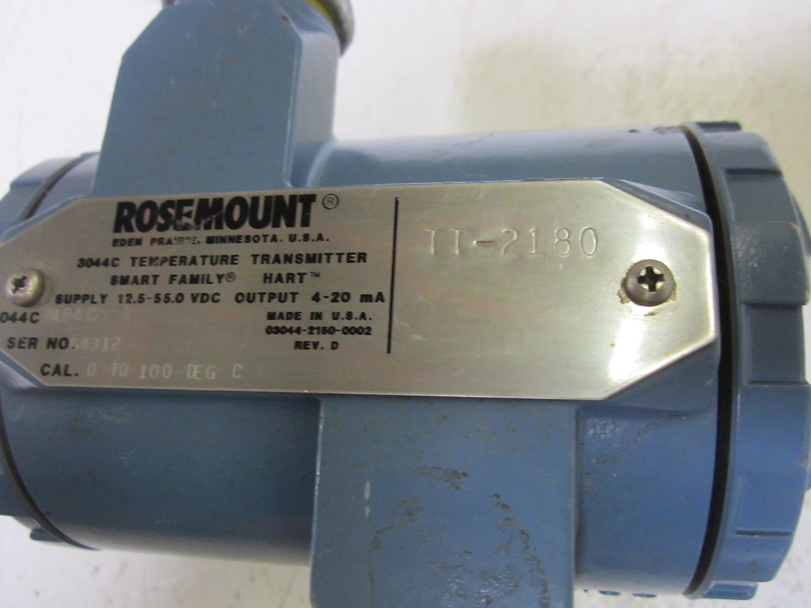 ROSEMOUNT 3044CA1B4C2  TEMPERATURE TRANSMITTER  0-100 DEGREE C *USED*