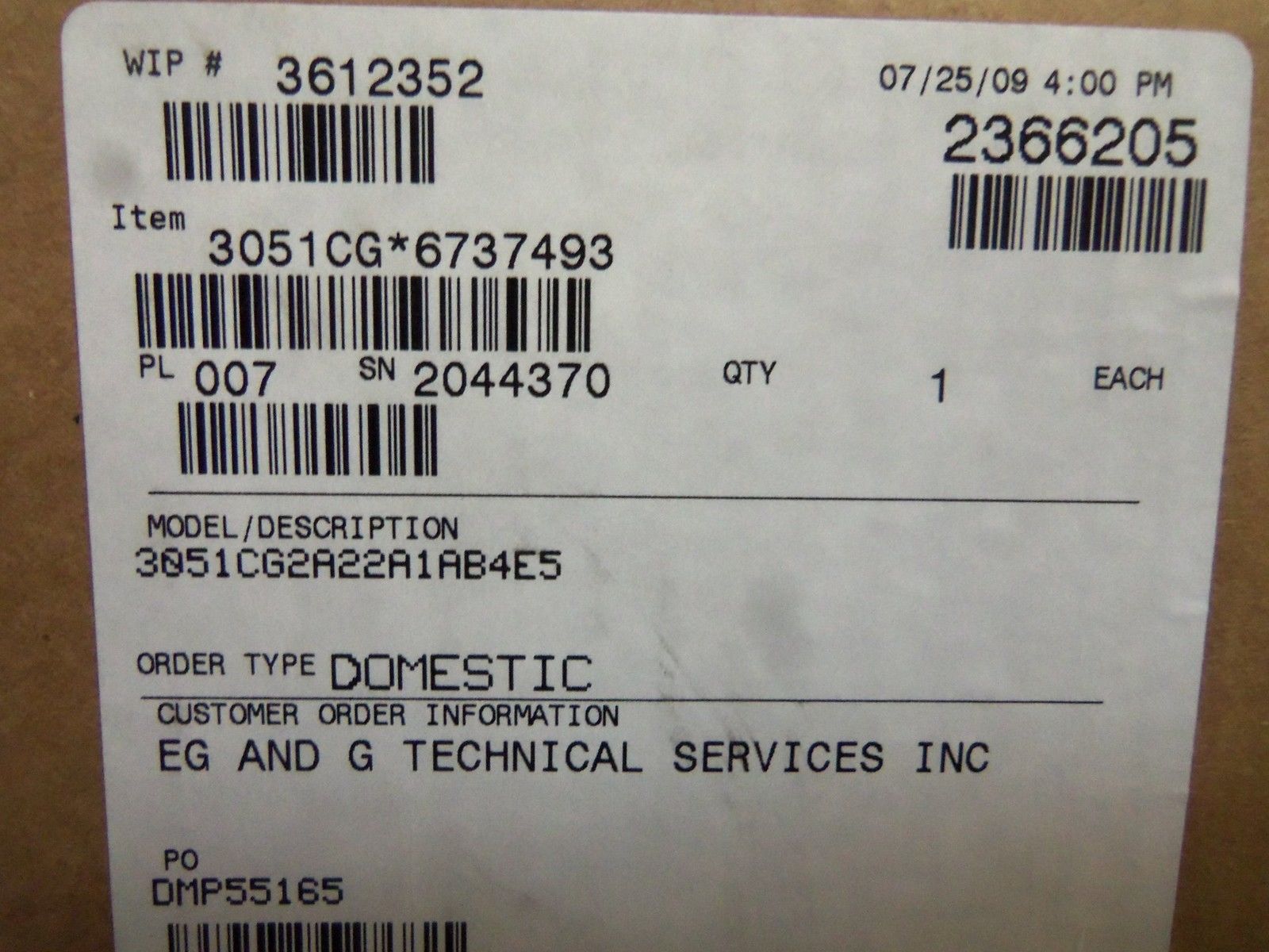 ROSEMOUNT 3051CG2A22A1AB4E5 TRANSMITTER NSMP