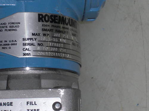 ROSEMOUNT 3051CG4A22A1AS1B414  W/ 1199SCW11A11
