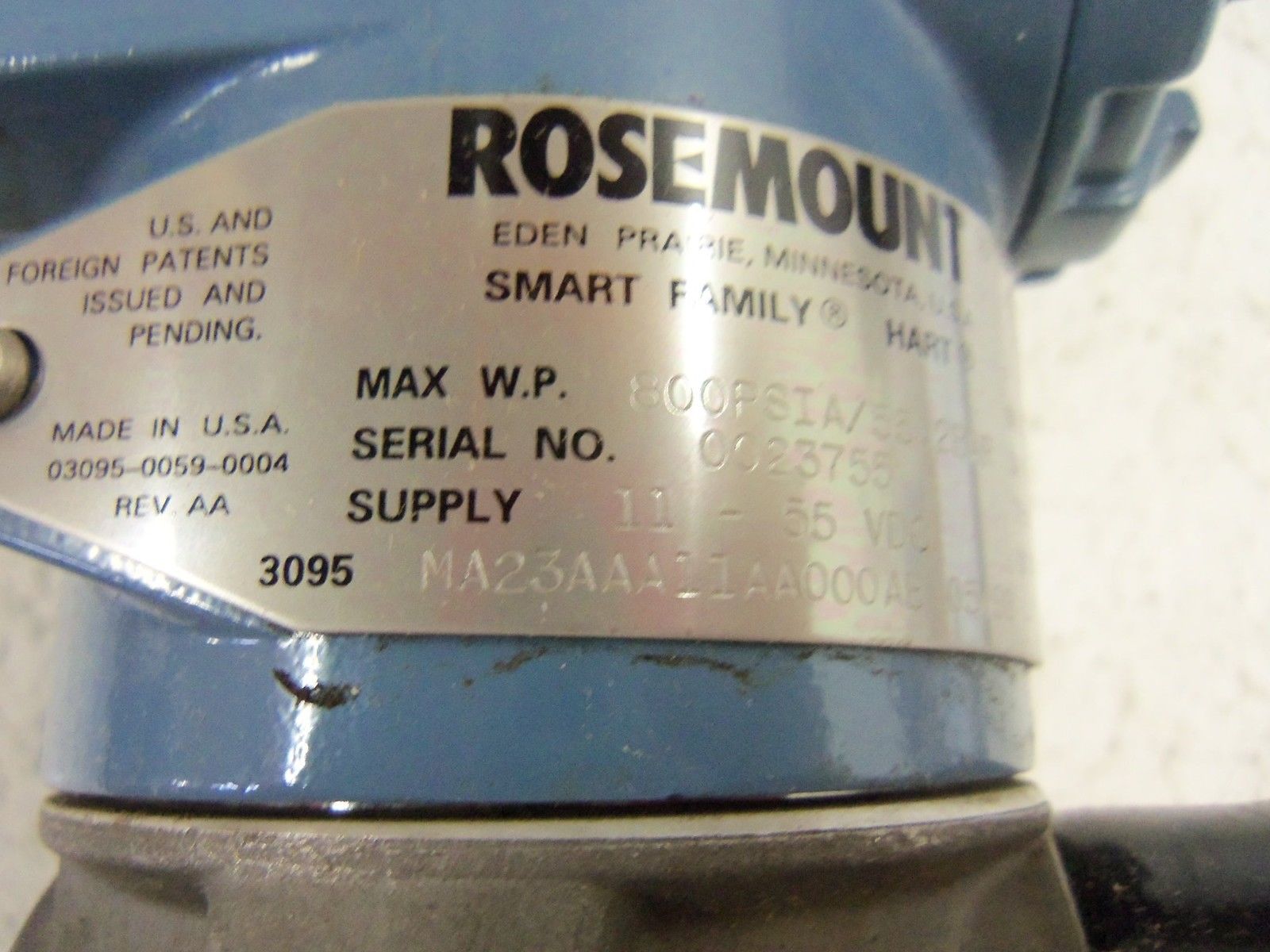 ROSEMOUNT 3095MA23AAA11AA000AB TRANSMITTER UNMP