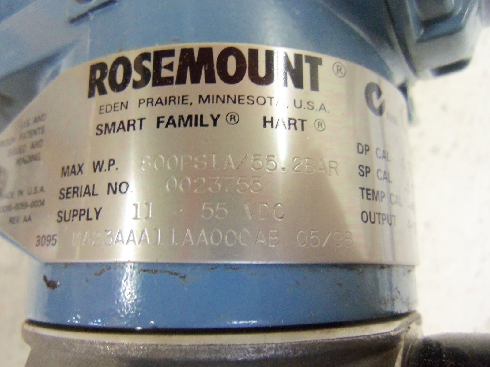ROSEMOUNT 3095MA23AAA11AA000AB TRANSMITTER UNMP