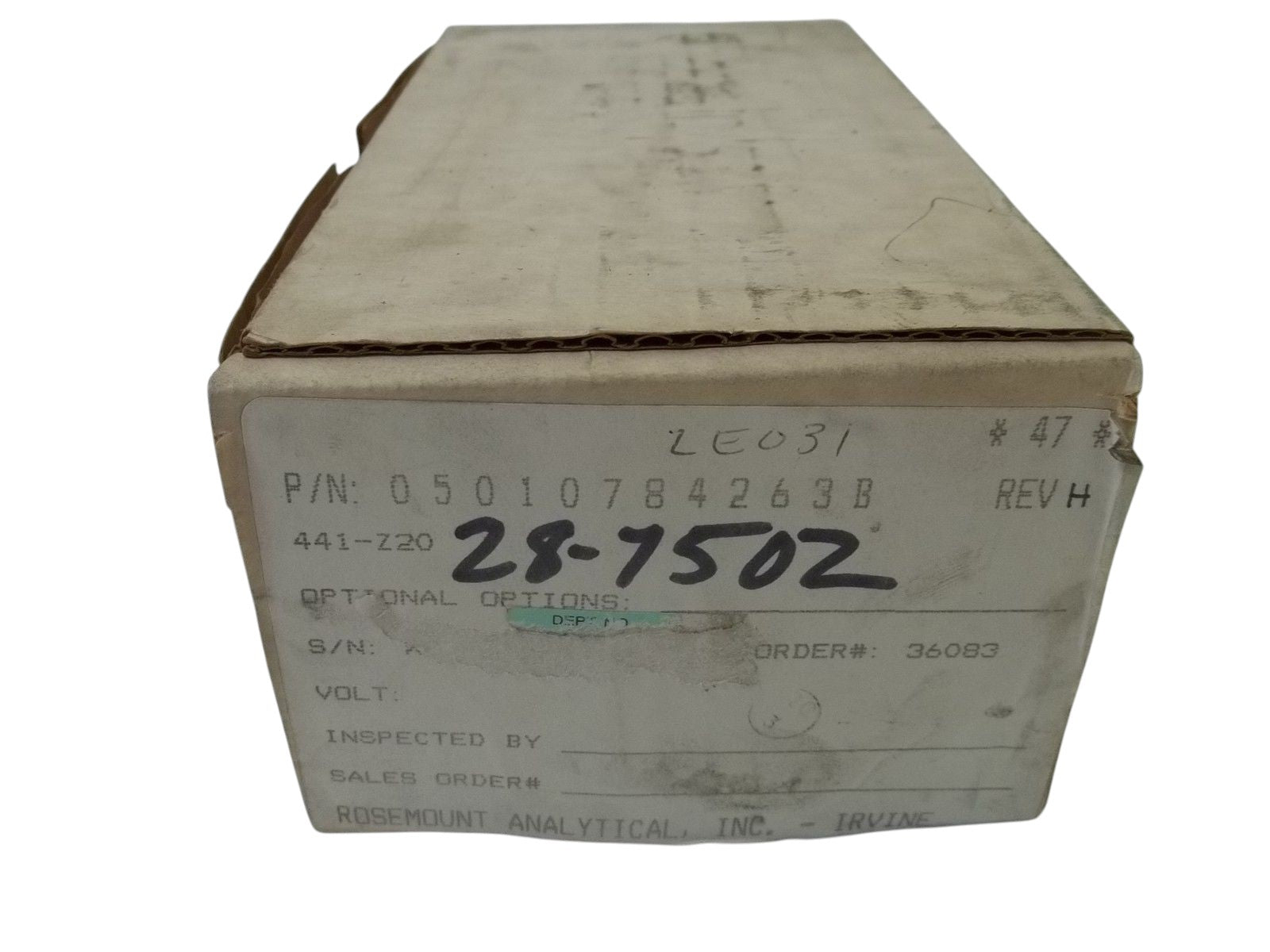 ROSEMOUNT ANALYTICAL, INC. 05010784263B UNMP