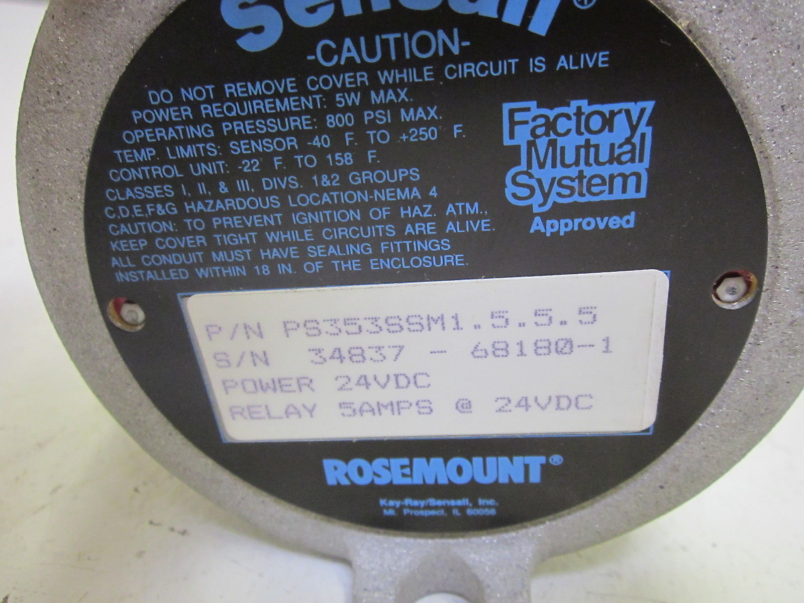ROSEMOUNT PS353SSM1.5.5.5  24VDC UNMP