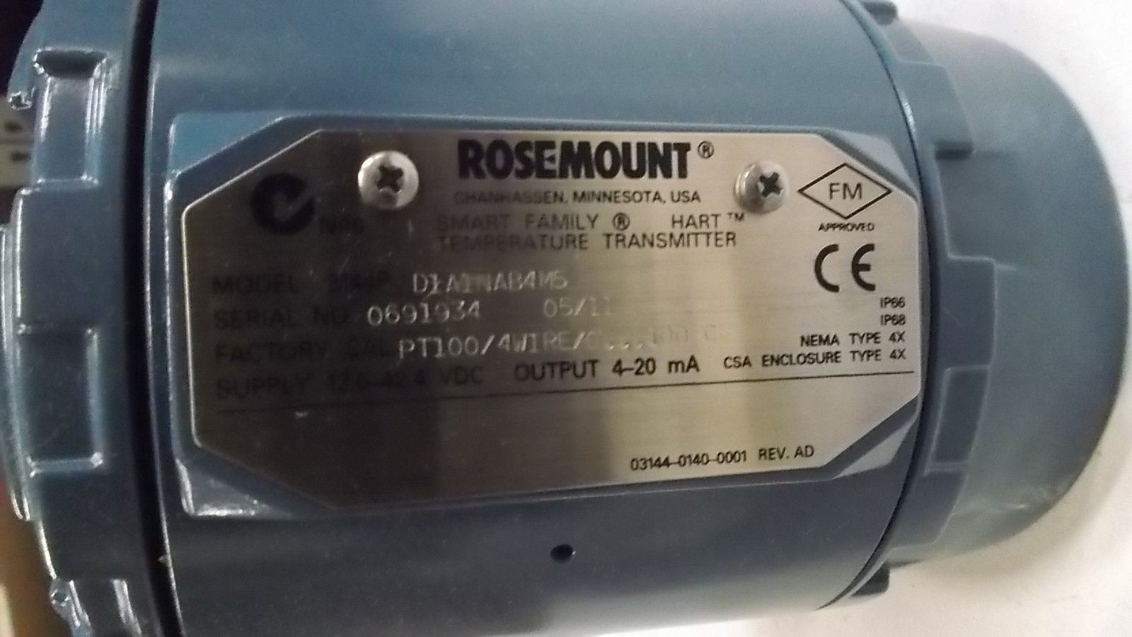 ROSEMOUNT TEMPERATURE TRANSMITTER D1A1NAB4M5 NSMP