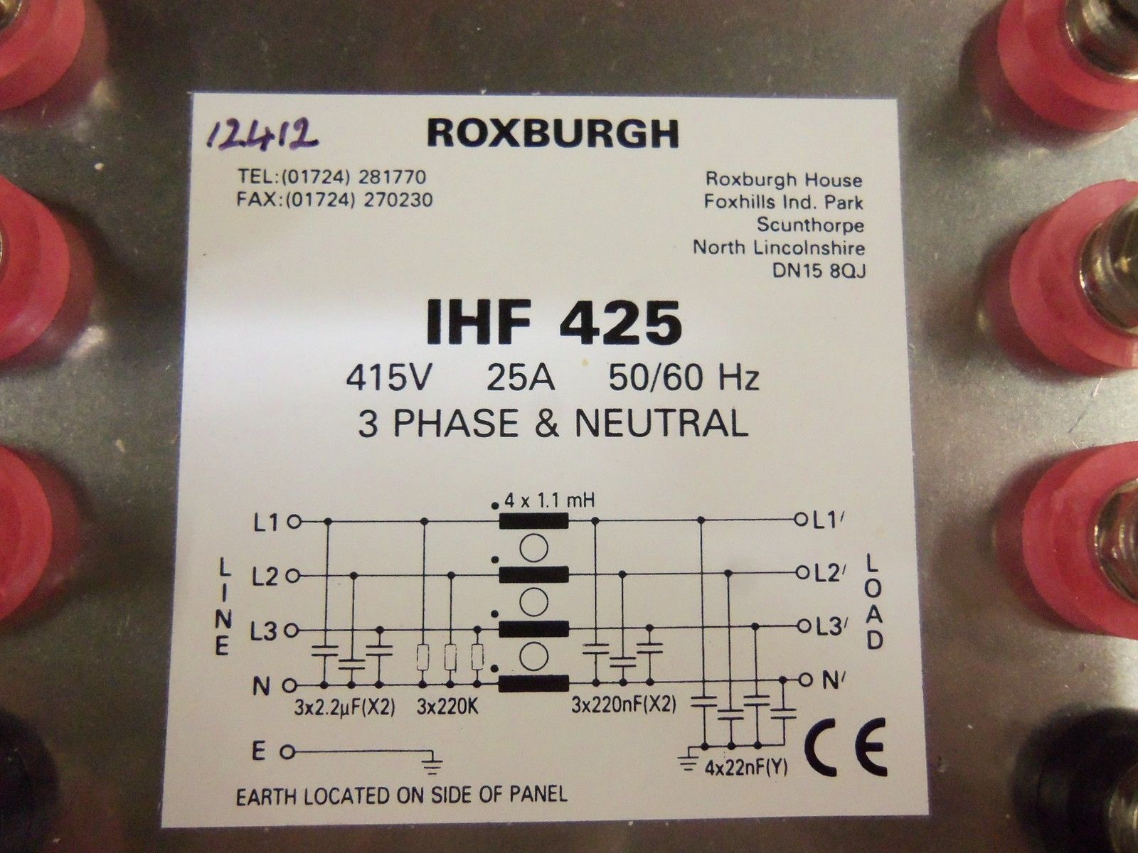 ROXBURGH IHF 425 LINE FILTER NSNP