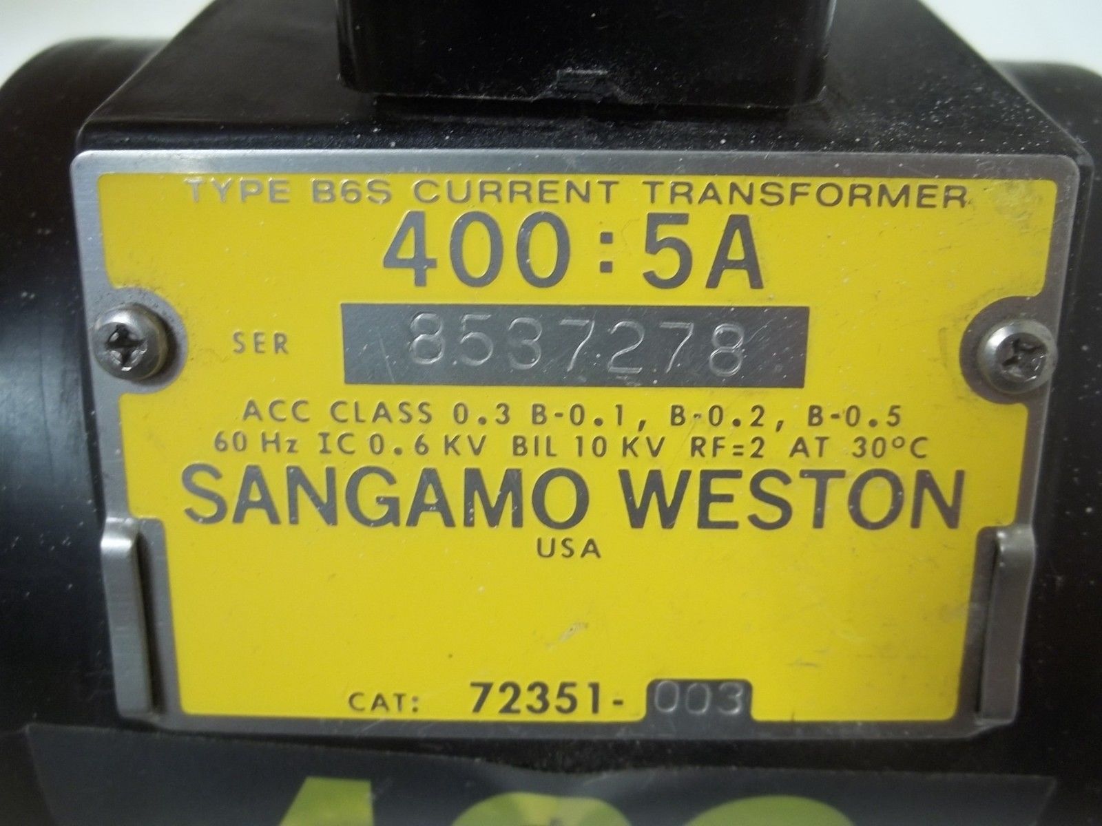 SAGAMO 72351-003 CURRENT TRANSFORMER 400:5A UNMP