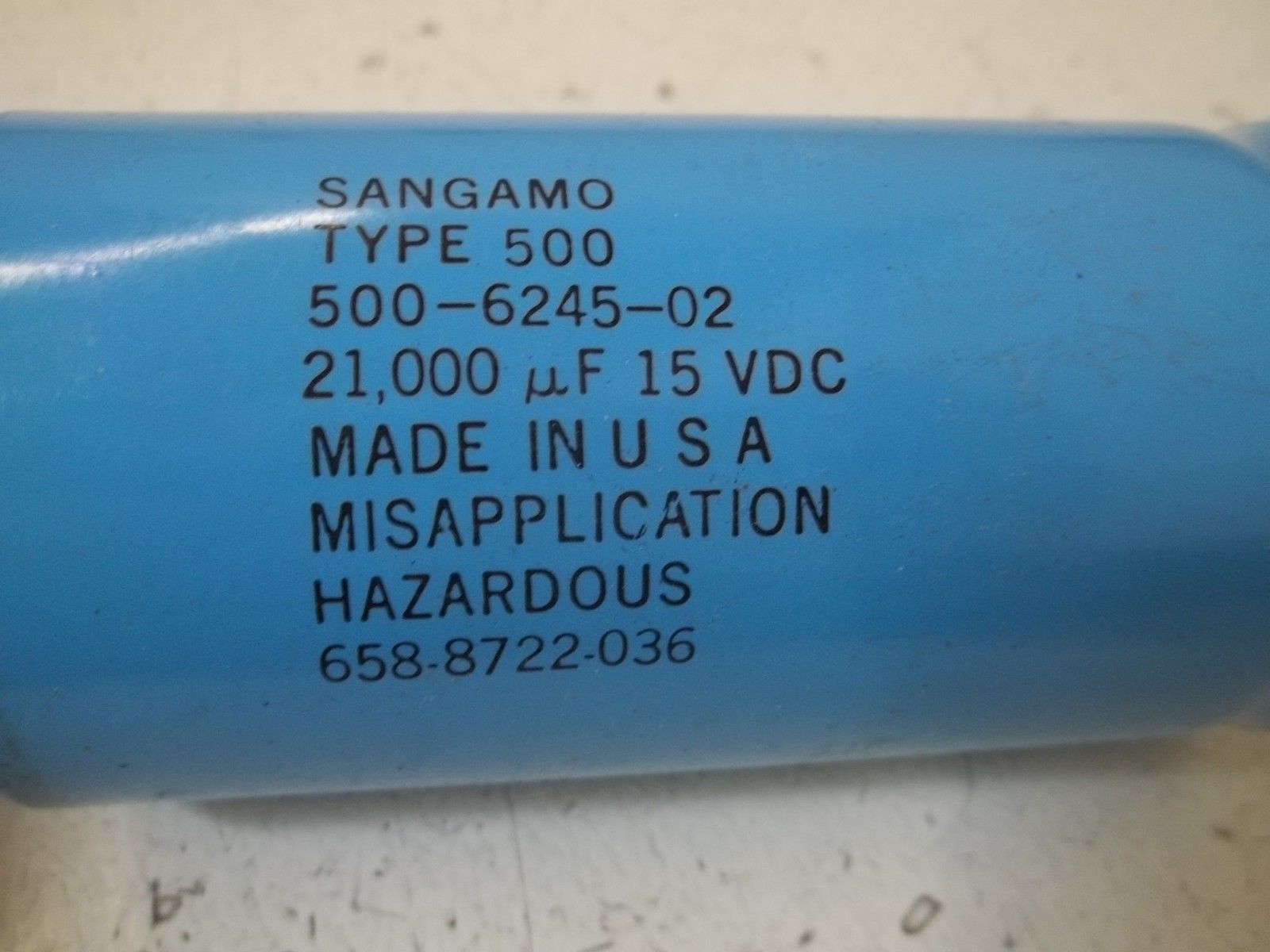 SANGAMO 500-6245-02 CAPACITOR 21000UF 15VDC UNMP