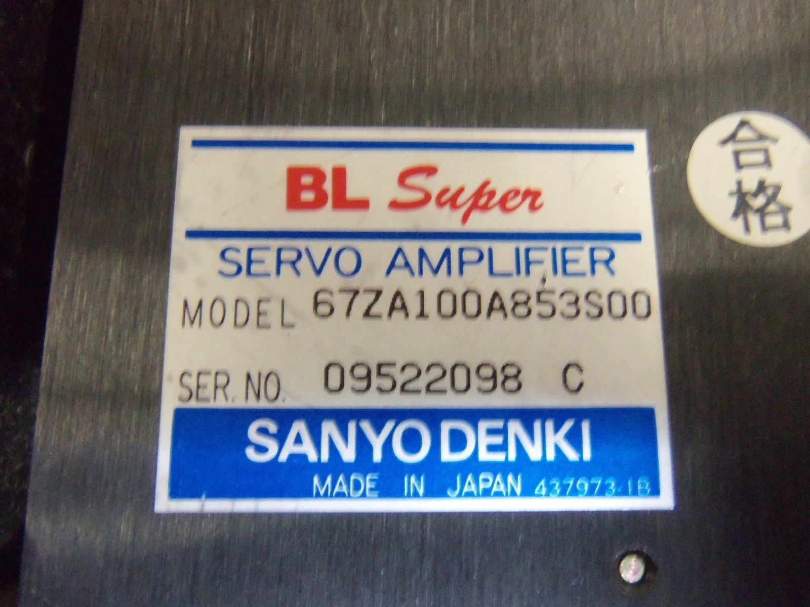 SANYO DENKI 67ZA100A853S00 SERVO AMPLIFIER UNMP