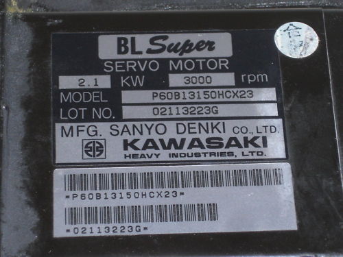 KAWASAKI SANYO DENKI BL SUPER P60B13150HCX23 SERVO MOTOR *USED*