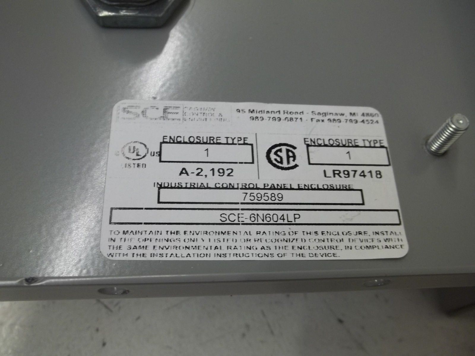 SCE SCE-6N604LP ENCLOSURE NSMP