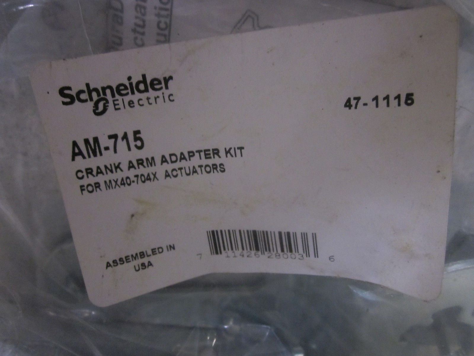 SCHNEIDER ELECTRIC AM-715 CRANK ARM ADAPTER KIT MX40-7040X NSMP