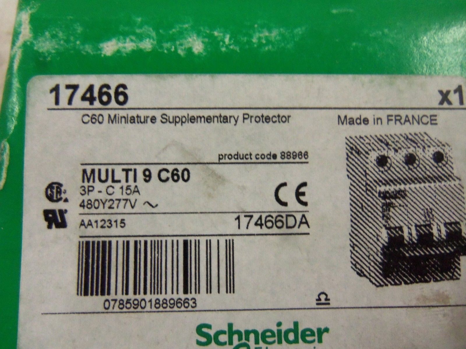 SCHNEIDER ELECTRIC 17466 CIRCUIT PROTECTOR NSMP