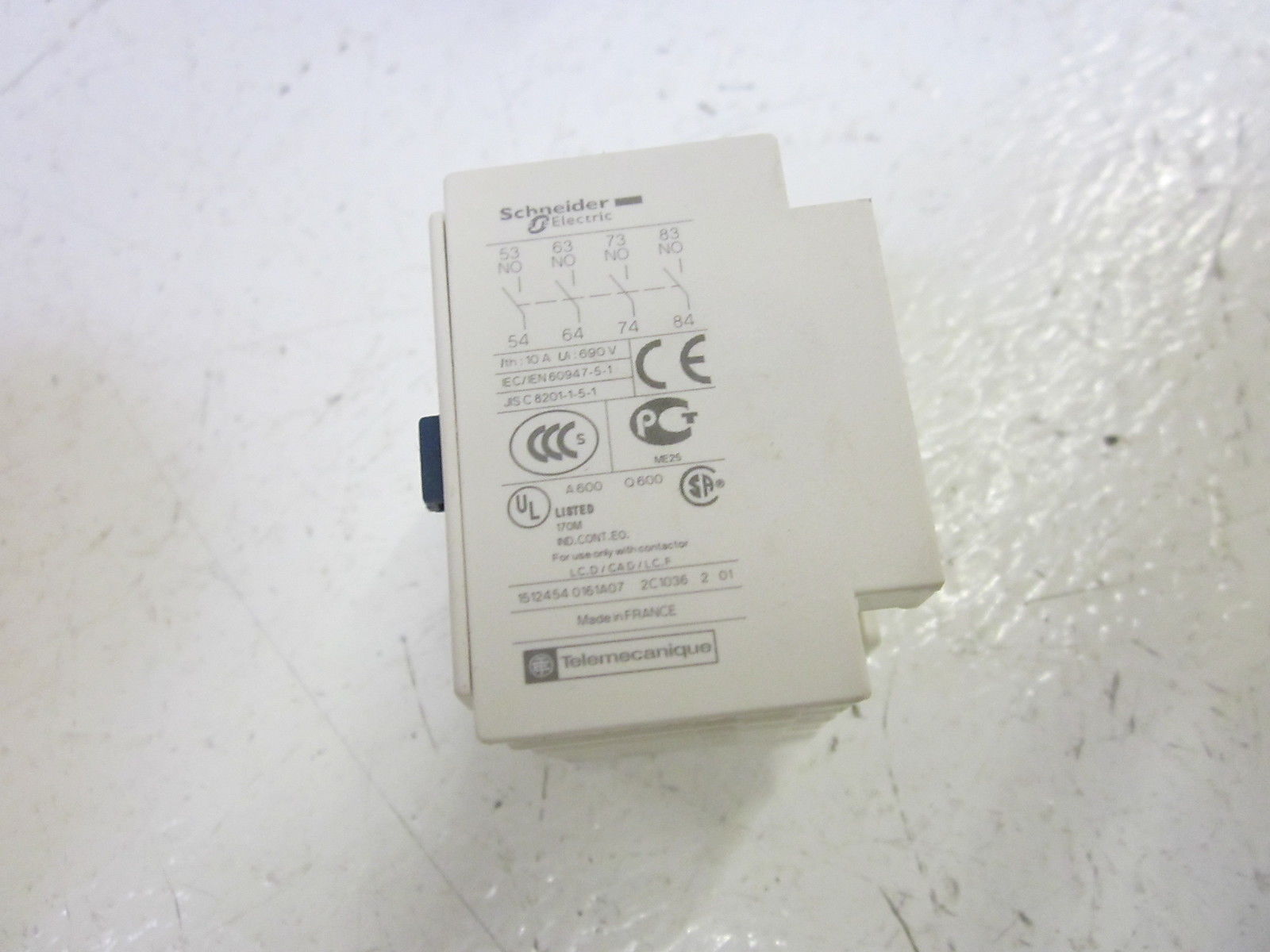 SCHNEIDER ELECTRIC LADN40 AUXILIARY CONTACT 600V (AS PICTURED)  NSMP
