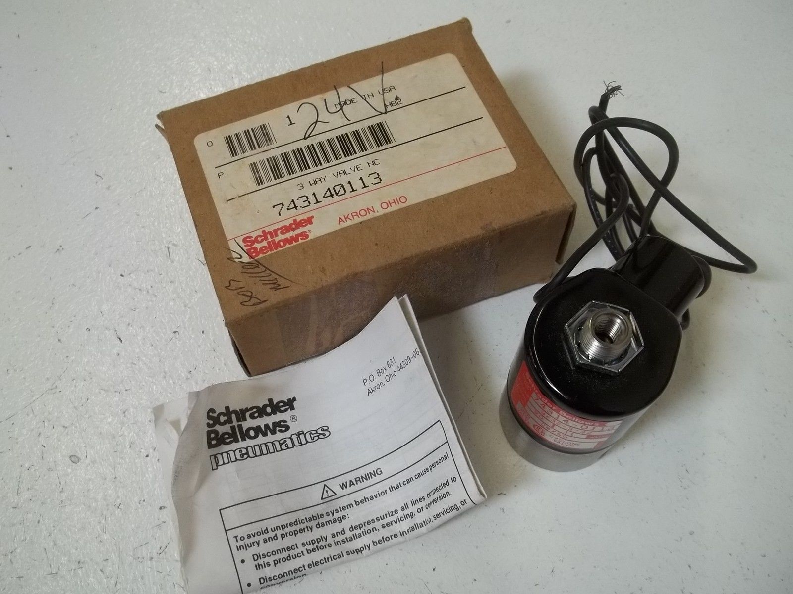 SCHRADER BELLOWS 74314-0113 3-WAY VALVE NC 24V NSMP