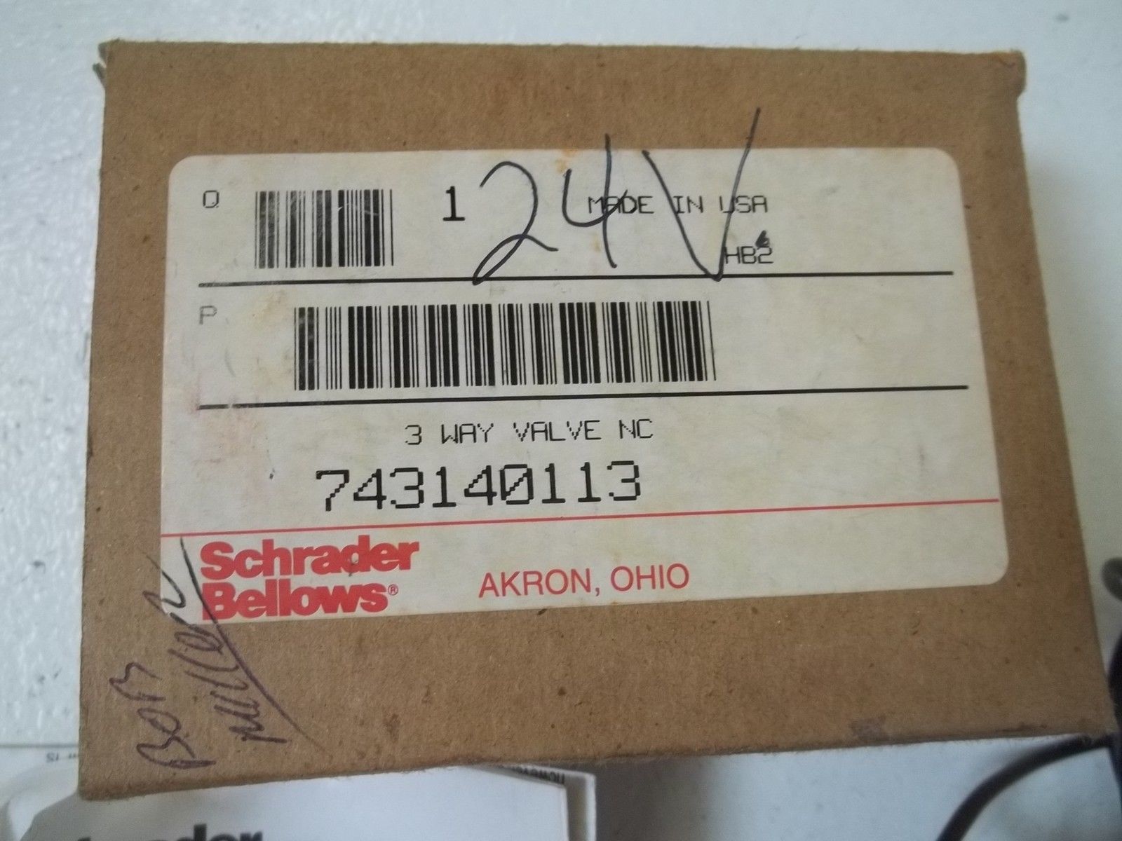 SCHRADER BELLOWS 74314-0113 3-WAY VALVE NC 24V NSMP