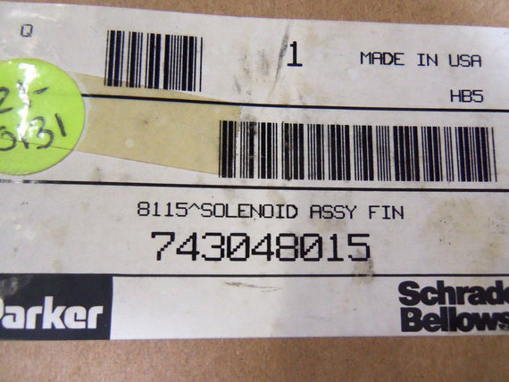SCHRADER BELLOWS 743048015 SOLENOID VALVE *NEW IN BOX*
