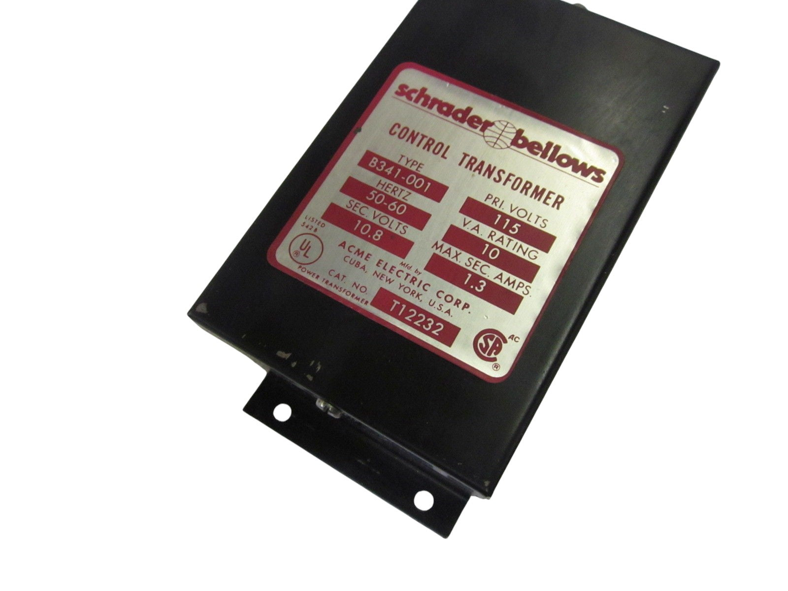 SCHRADER BELLOWS B341-001 115V TRANSFORMER CONTROL UNMP