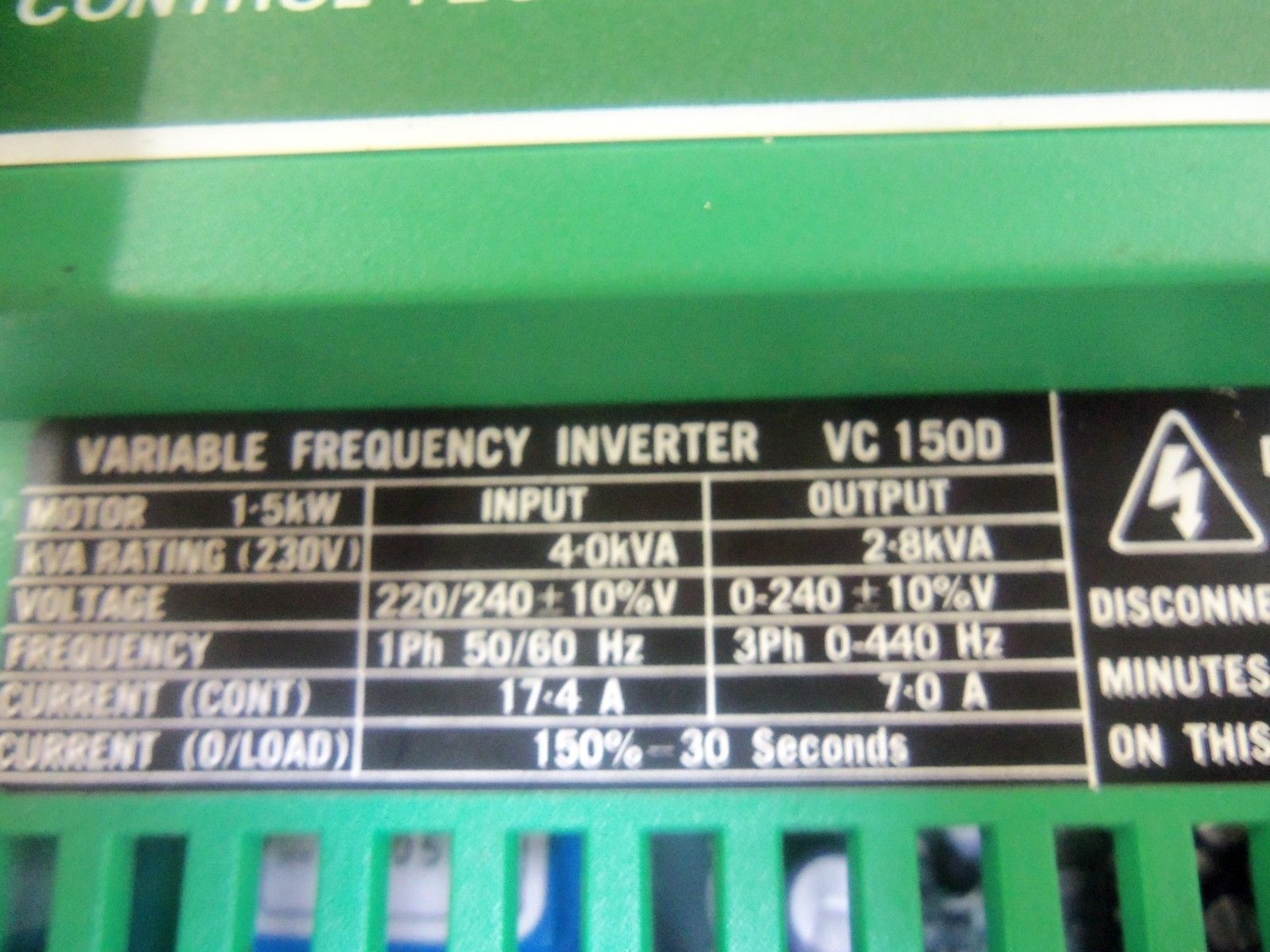 SECO VC 150D AC ADJUSTABLE SPEED DRIVE NSNP