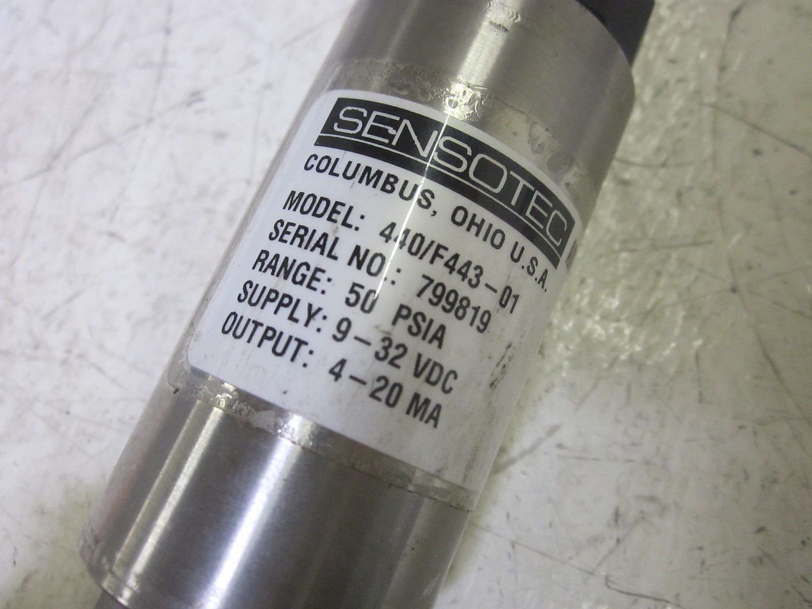 SENSOTEC 440/F443-01 TRANSDUCER 9-32VDC UNMP