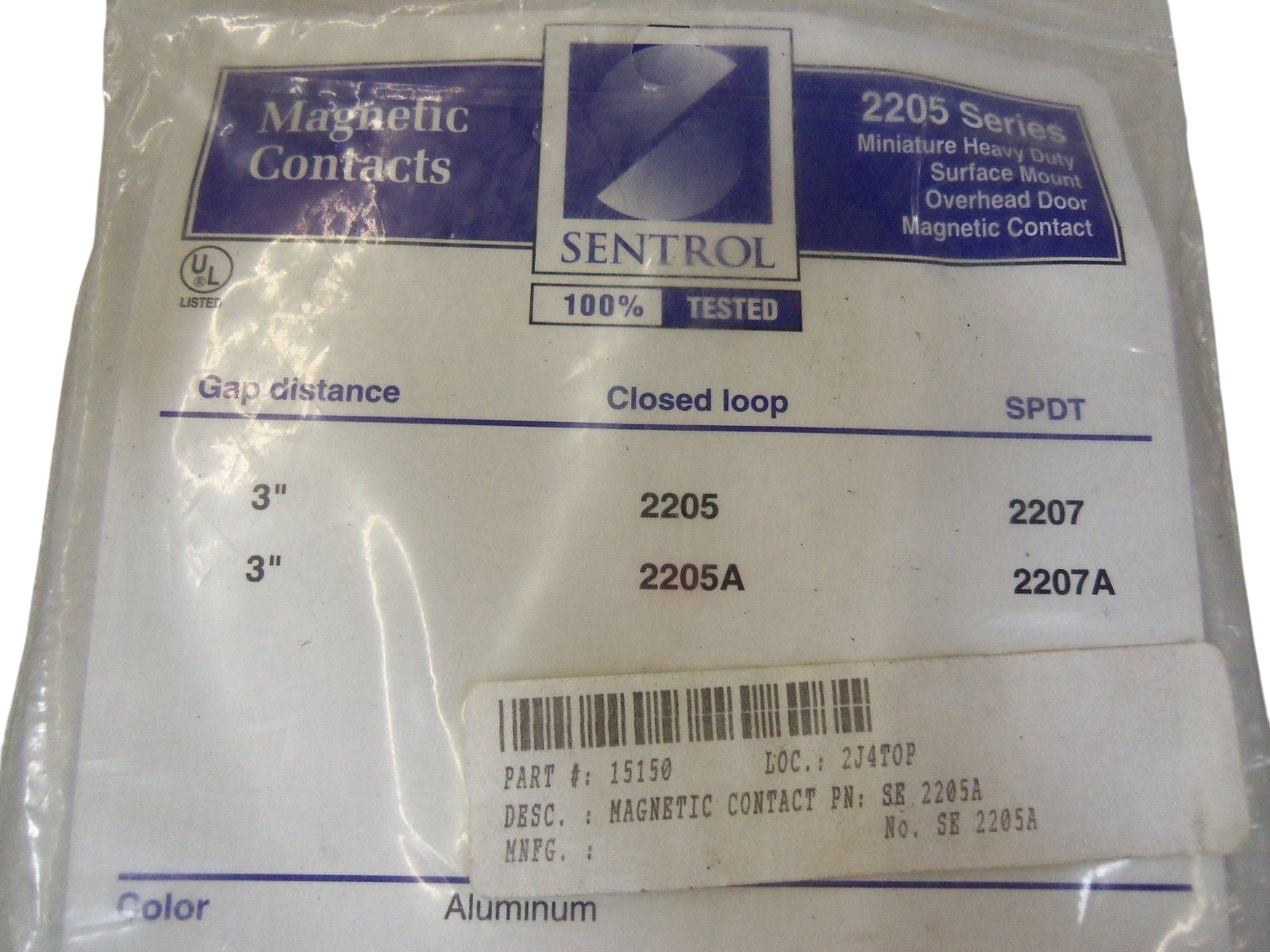 SENTROL 2205A/2205AU MAGNETIC CONNECTOR NSMP