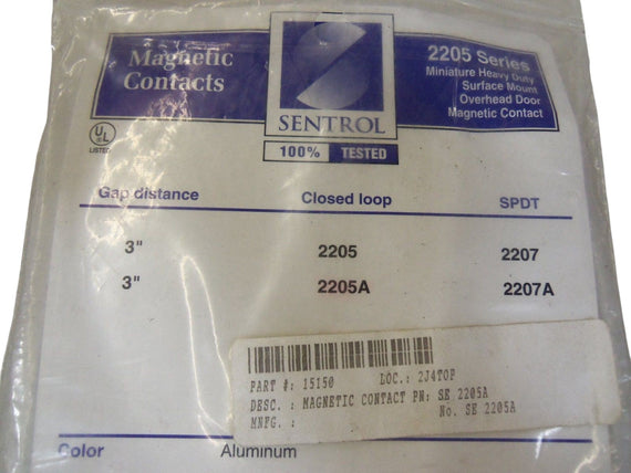 SENTROL 2205A/2205AU MAGNETIC CONNECTOR NSMP