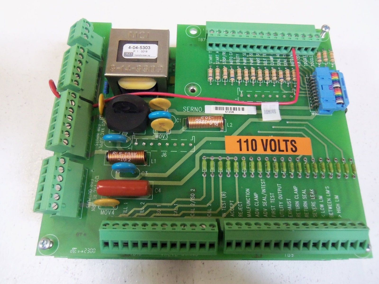 SERNO VALVE CONTROL CARD MCI 4-04-5303 AS IS