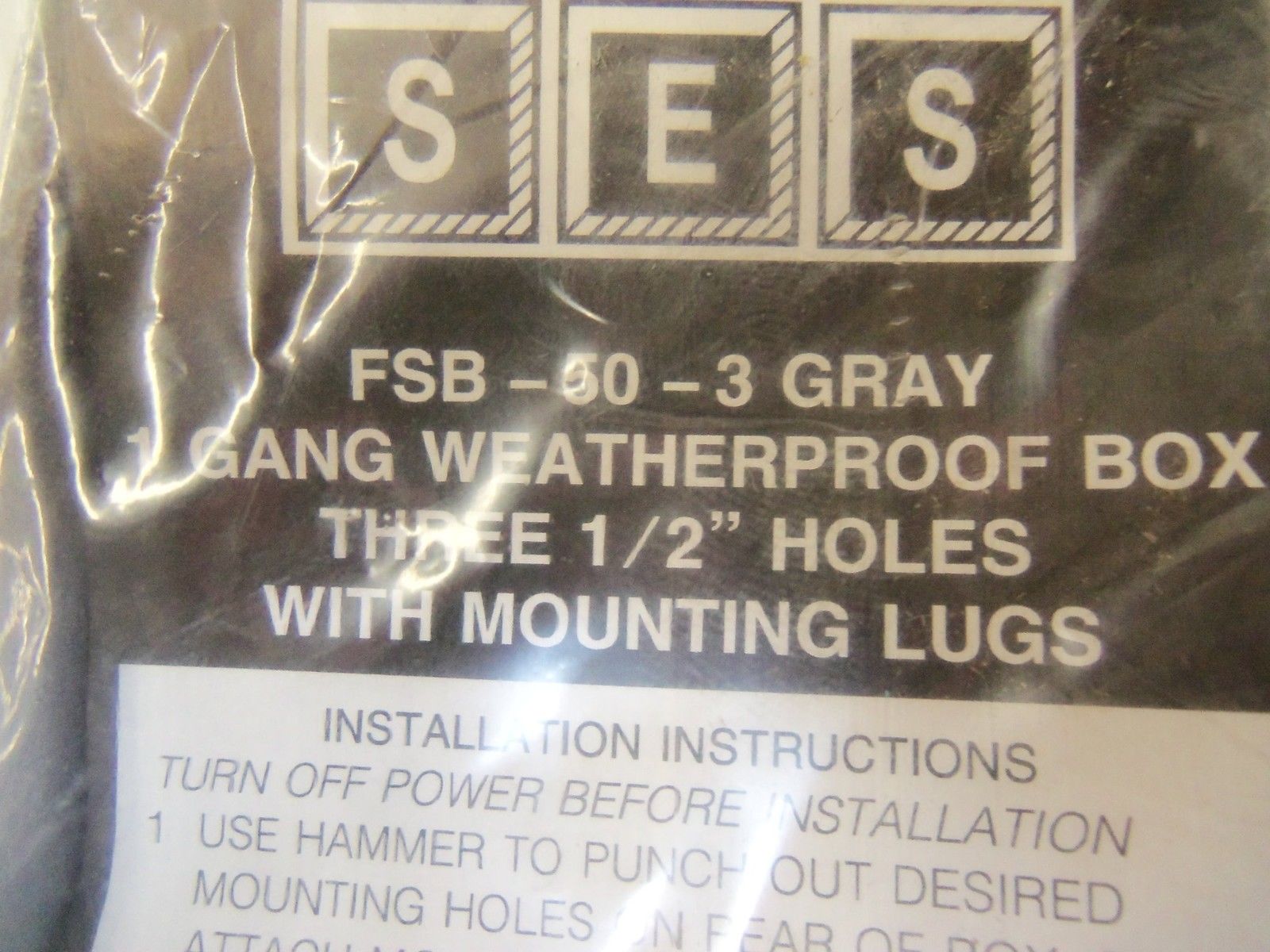 SES WEATHER PROOF BOX FSB-50-3 GRAY NSNP