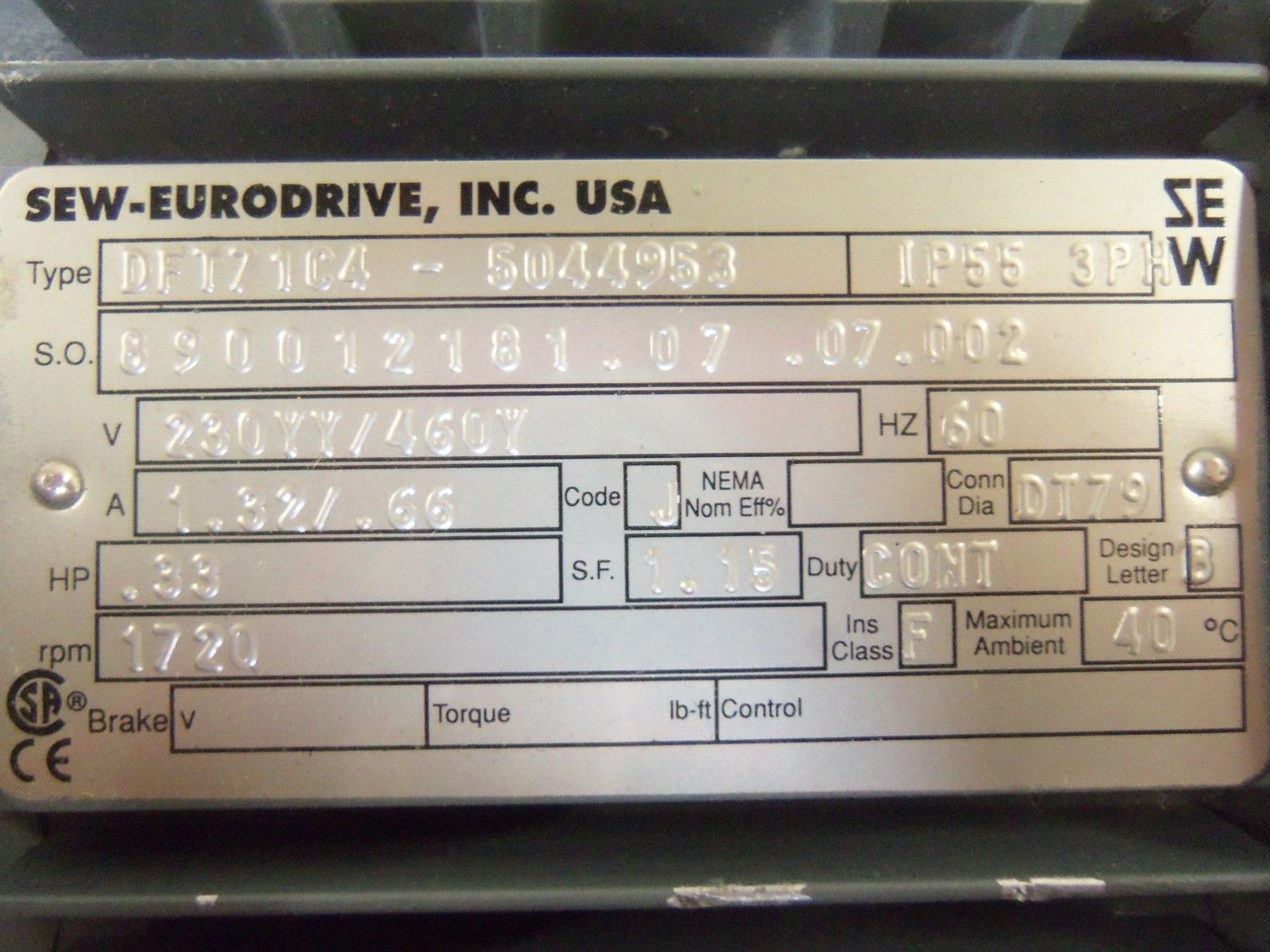 SEW-EURODRIVE S37DT71C4-5044953 NSNP