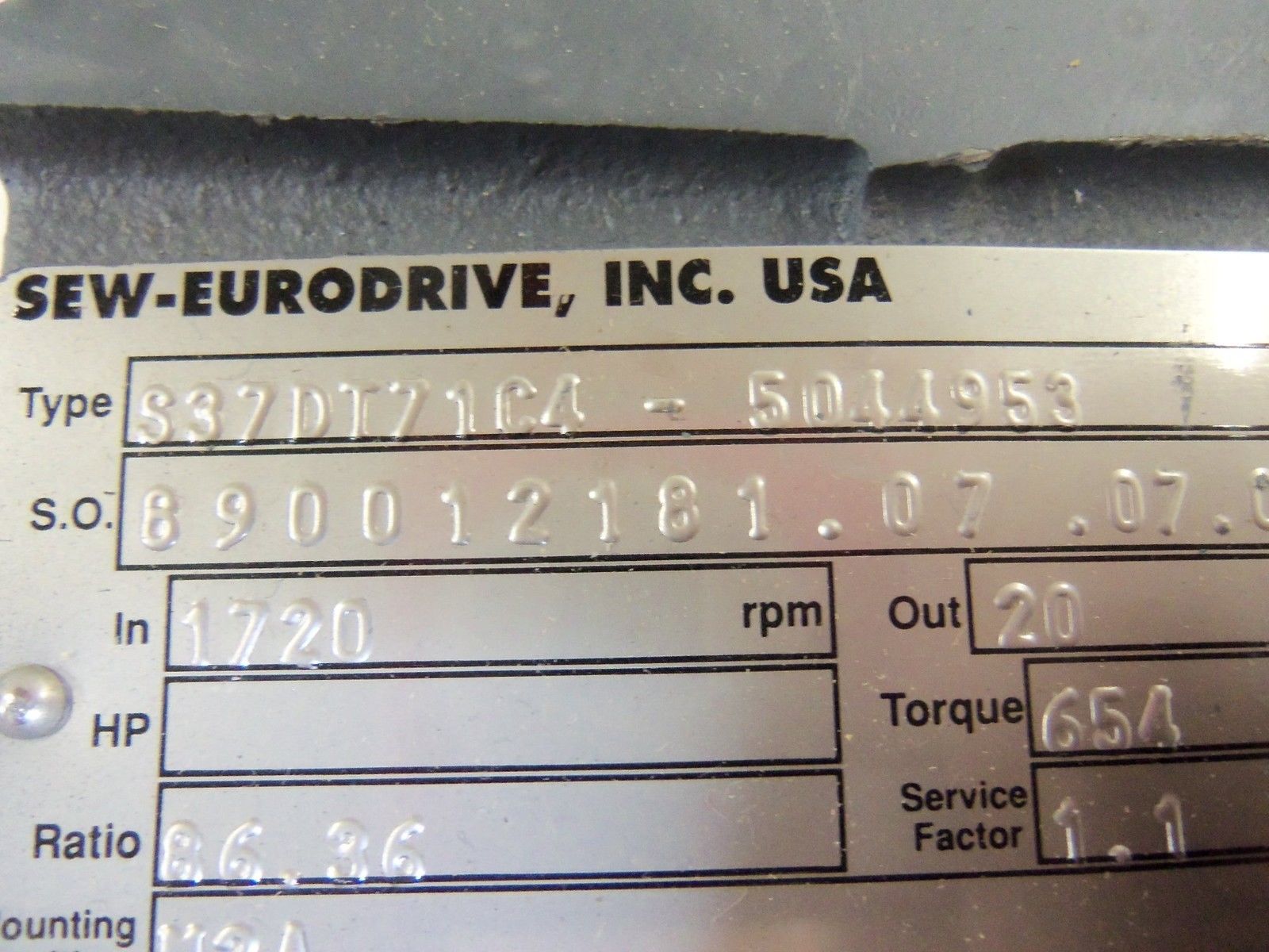 SEW-EURODRIVE S37DT71C4-5044953 NSNP