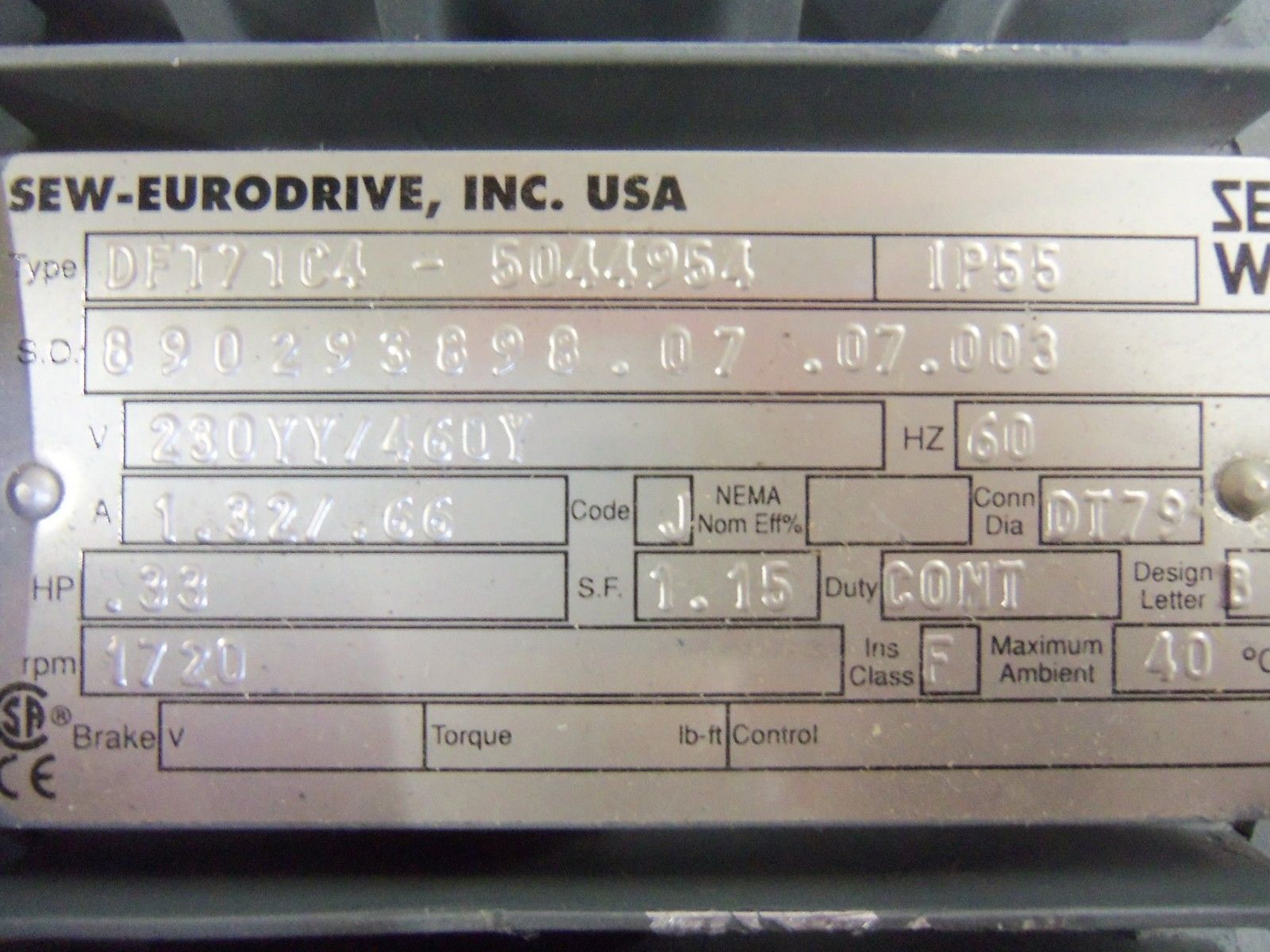 SEW-EURODRIVE S37DT71C4-5044954 NSNP
