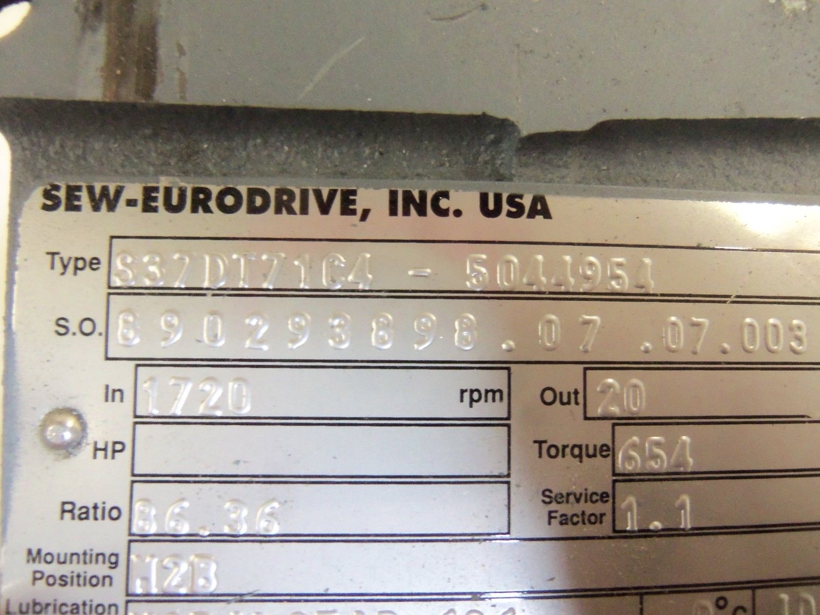 SEW-EURODRIVE S37DT71C4-5044954 NSNP