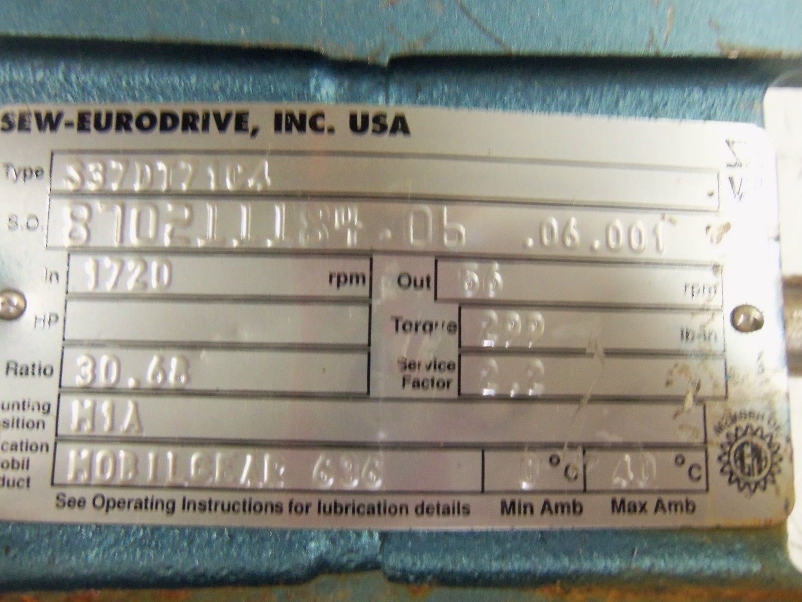 SEW-EURODRIVE S37DT71C4 UNMP